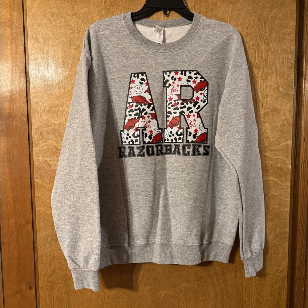 Gray Razorbacks Ladies Sweatshirt - Picture 2 of 3